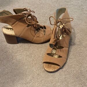Women's Sam Edelman Tan Lace-Up Sandals